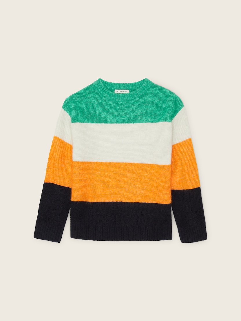 Dvobarvni pleteni pulover - Vzorec/večbarvna_1907130