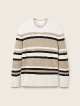 Dvobarvni pleteni pulover - Vzorec/večbarvna_4463756