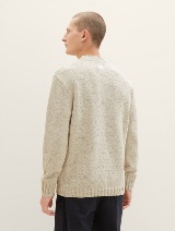 Dvobarvno pleten pulover - Bež_9516835