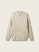 Dvobarvno pleten pulover - Bež_9516835