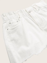 Elastične kratke hlače iz džinsa z visokim pasom - Bela_3736688