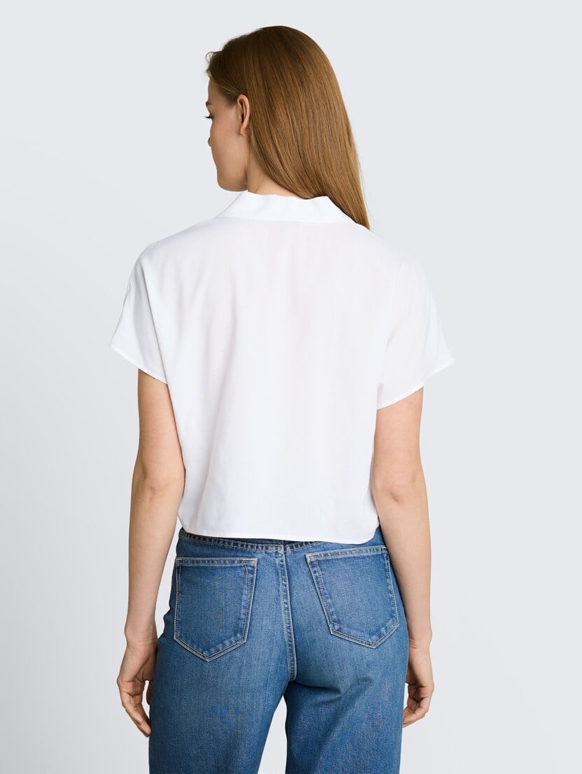 Enobarvna bluza | Bela | Tom Tailor