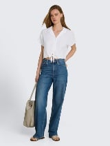Enobarvna bluza | Bela | Tom Tailor