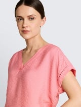 Bluză din material compact - Roz_7818839
