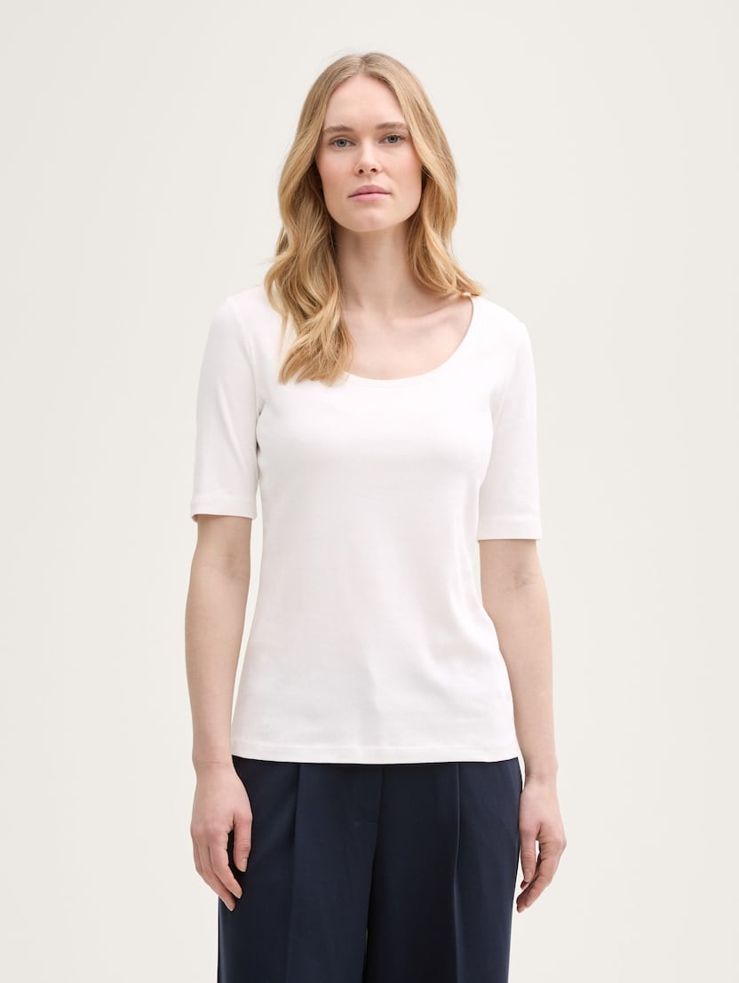 Tricou solid - Alb_8135561
