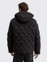 Jachetă hibrid matlasată cu glugă - Negru_9854428