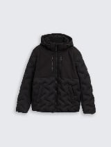 Jachetă hibrid matlasată cu glugă - Negru_9854428