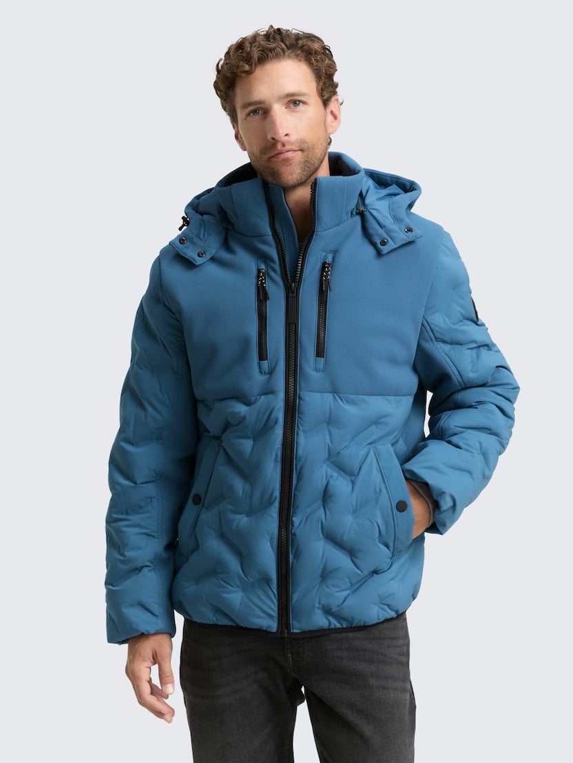 Puffer hibridna jakna sa kapuljačom - Plava_9398460