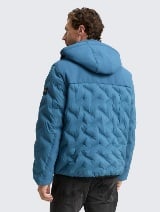 Jachetă hibrid matlasată cu glugă - Albastru_9398460