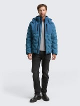 Jachetă hibrid matlasată cu glugă - Albastru_9398460