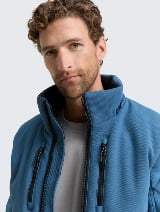 Jachetă hibrid matlasată cu glugă - Albastru_9398460