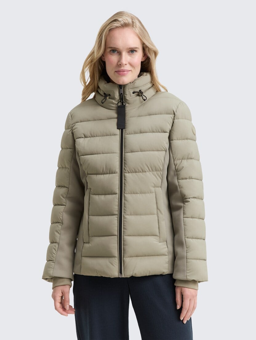 Puffer hibridna jakna sa kapuljačom - Zelena_9669504