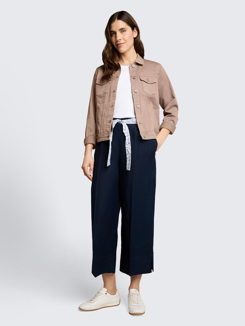 Pantaloni din in - Albastru_7169853