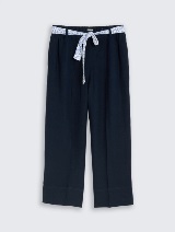 Pantaloni din in - Albastru_7169853