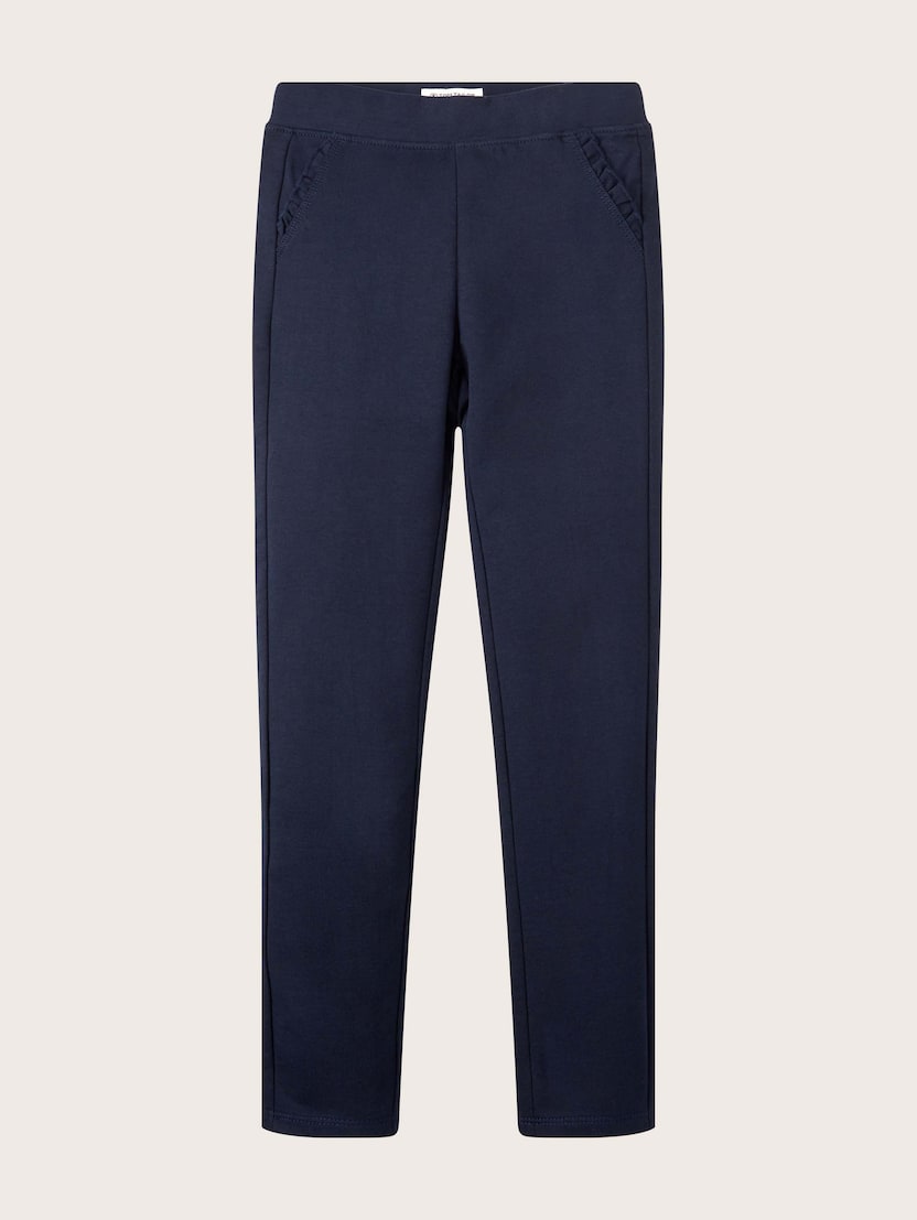 Interlock hlače iz džersija v slogu pajkic - Modra-1029977-10668