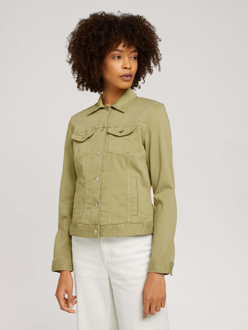 Traper jakna u boji s prednjim džepovima - Zelena