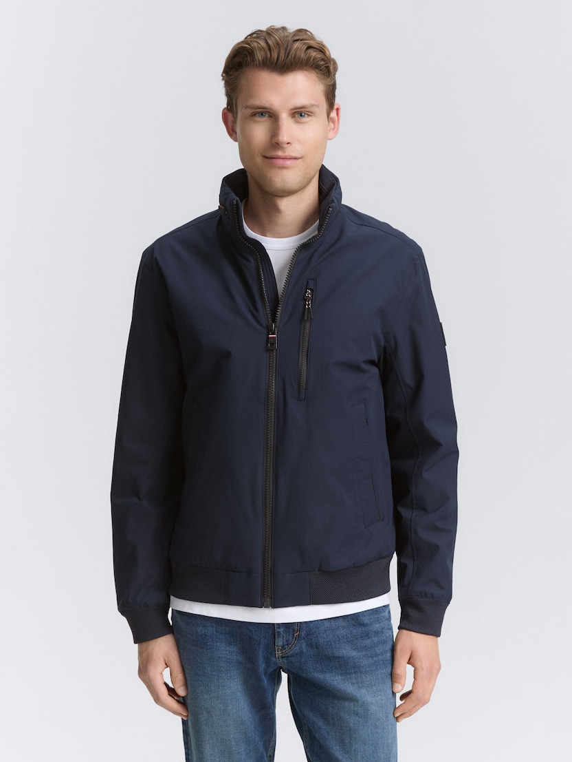 Jakna s stoječim ovratnikom - Modra_8838063