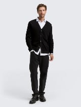 Cardigan din bumbac cu caşmir - Negru_2402441