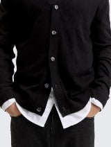 Cardigan din bumbac cu caşmir - Negru_2402441