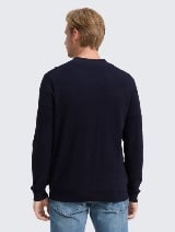 Cardigan din bumbac cu caşmir - Albastru_3153761