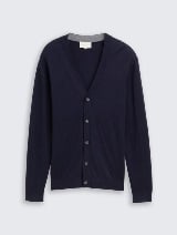 Cardigan din bumbac cu caşmir - Albastru_3153761