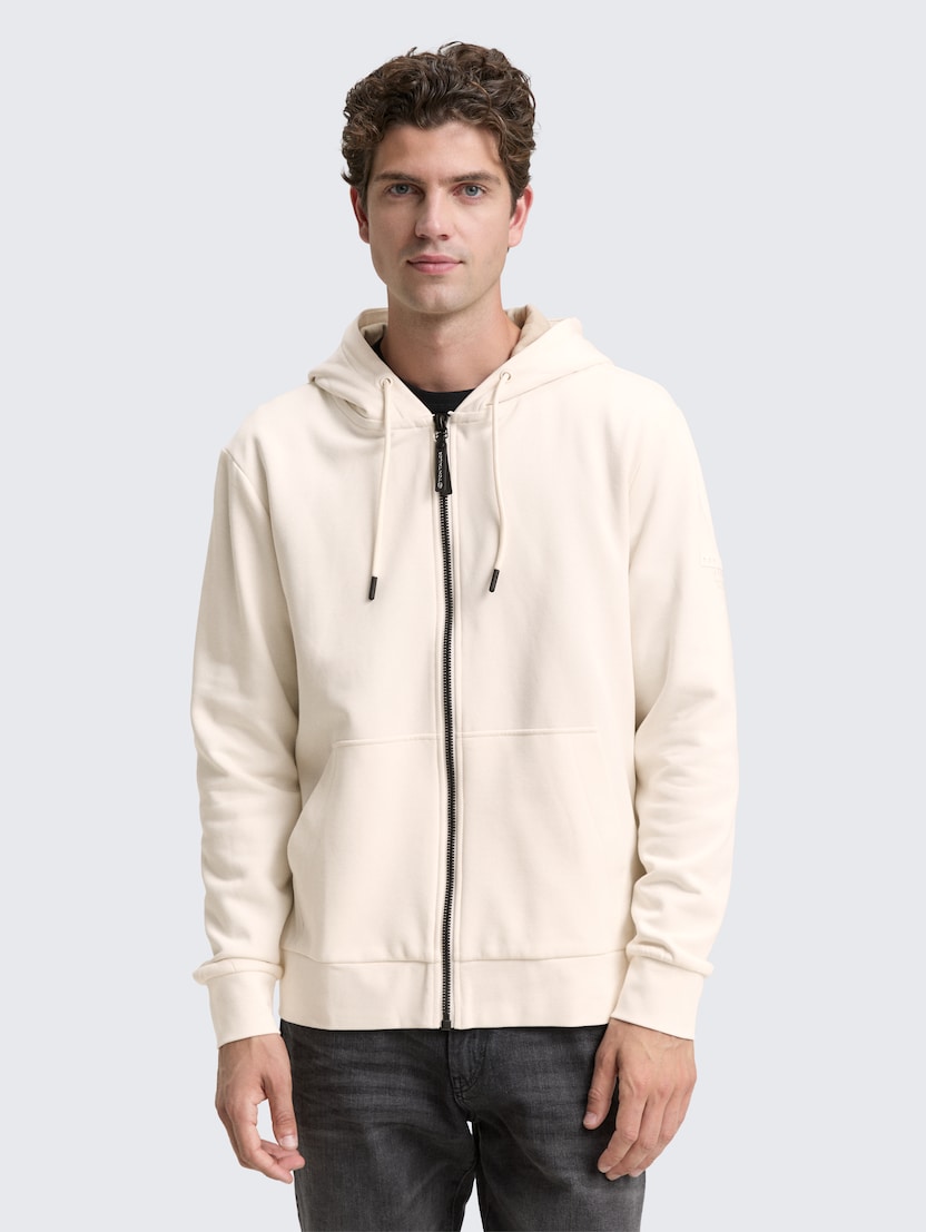 Jopica s kapuco in potiskom - Bela