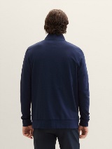 Jachetă cu mânecă scurtă din material structurat - Albastru_1269552