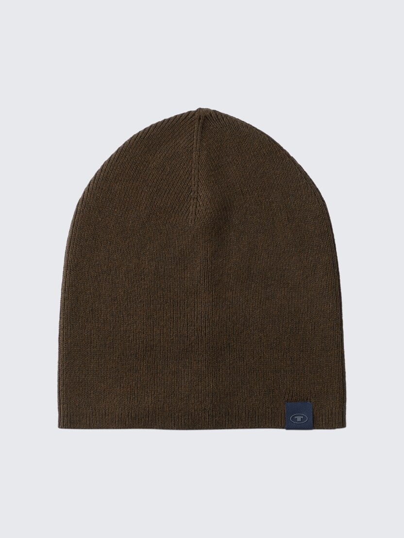 Kapa iz mešanice bombaža in kašmirja - Rjava_8037584