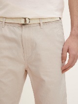 Kariraste kratke hlače chino s pletenim pasom - Bež_4754950