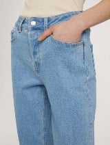 Mom fit traper hlače od organskog pamuka - Plava_8028402