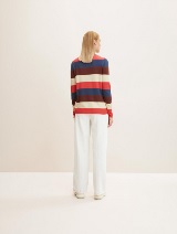 Klasičen pleten pulover z dolgimi rokavi in teksturo - Vzorec/večbarvna_2375641