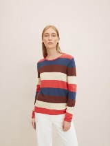 Klasičen pleten pulover z dolgimi rokavi in teksturo - Vzorec/večbarvna_2375641
