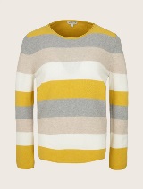 Klasičen pleten pulover z dolgimi rokavi in teksturo - Vzorec/večbarvna_7140504