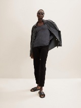 Pleteni pulover s V-izrezom - Siva_3692626