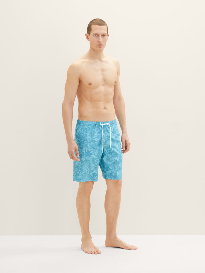 Kratke pantalone za kupanje sa printom  po celoj površini - Plava_2799534