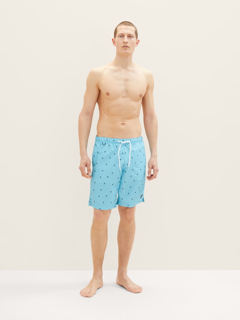 Kratke pantalone za kupanje sa printom  po celoj površini - Plava_9288065