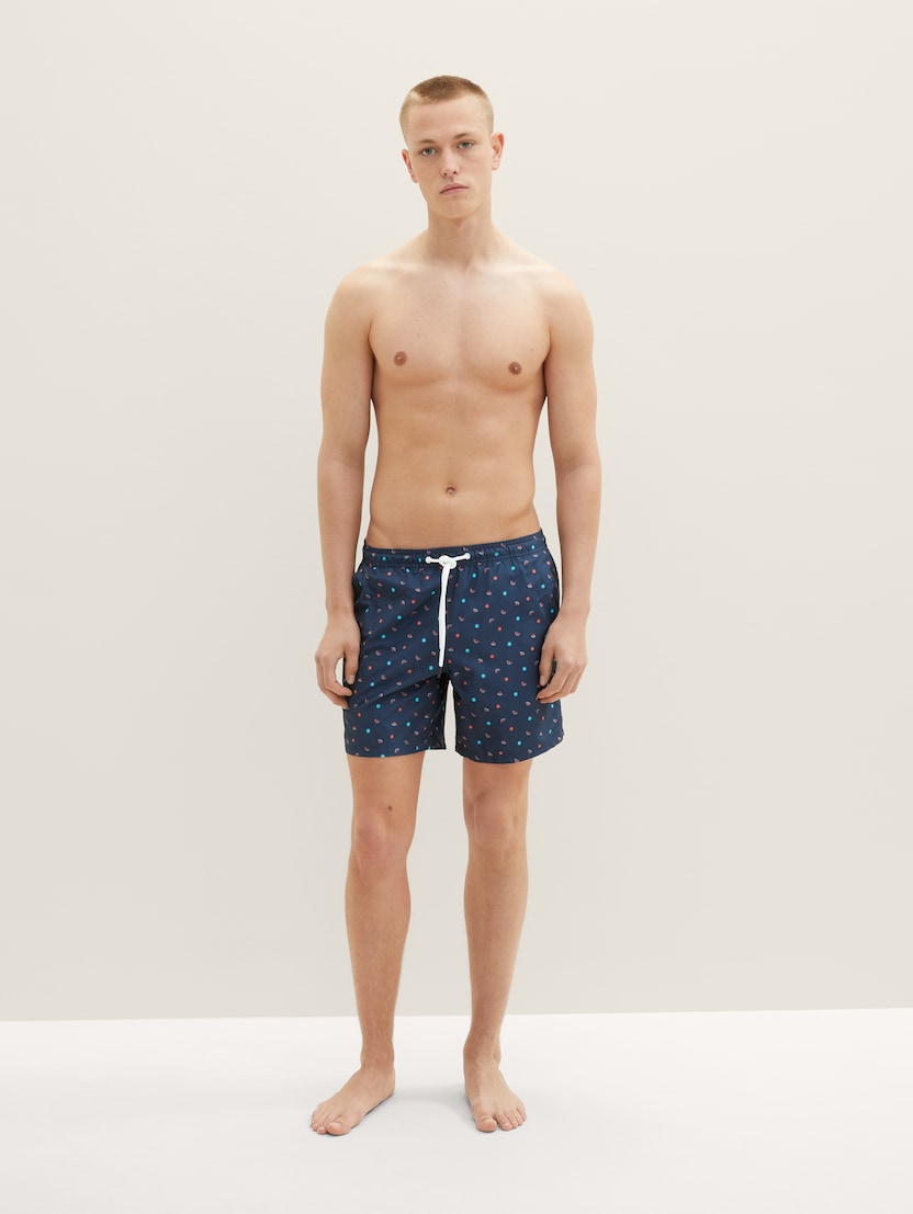 Kratke pantalone za kupanje sa printom  po celoj površini - Plava_9871813