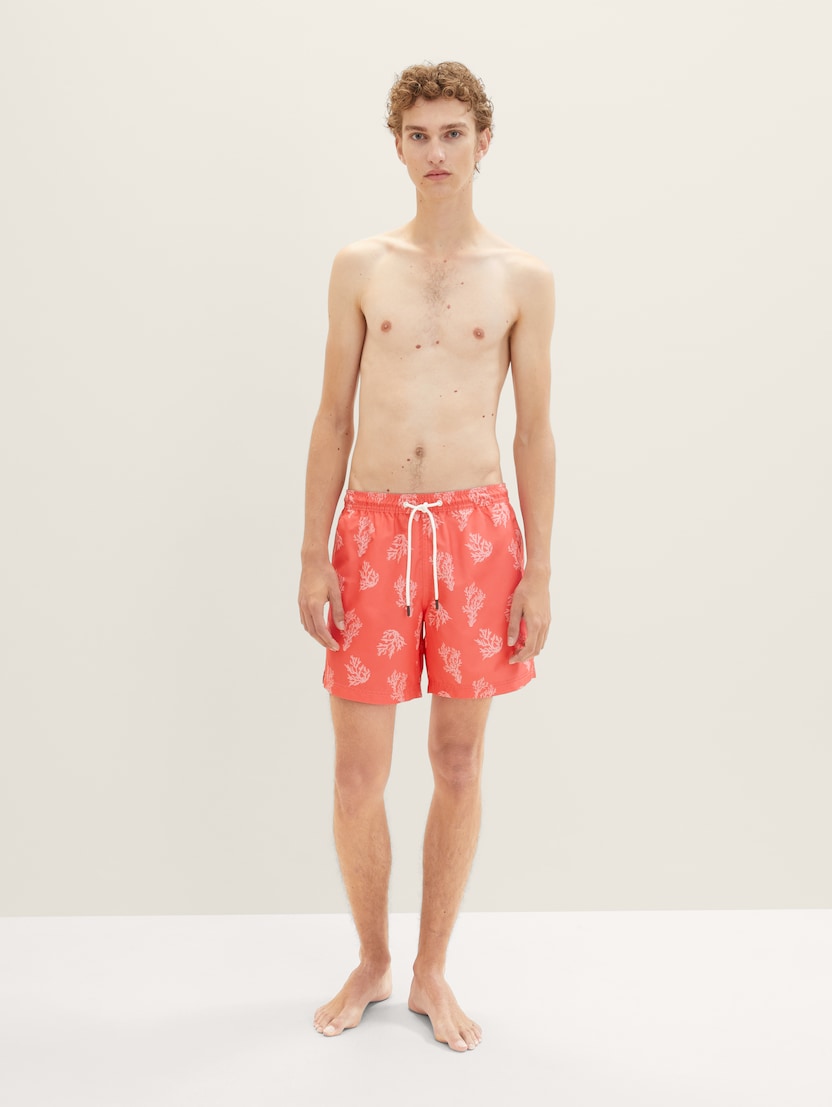 Kratke pantalone za kupanje sa printom  po celoj površini - Crvena_331681