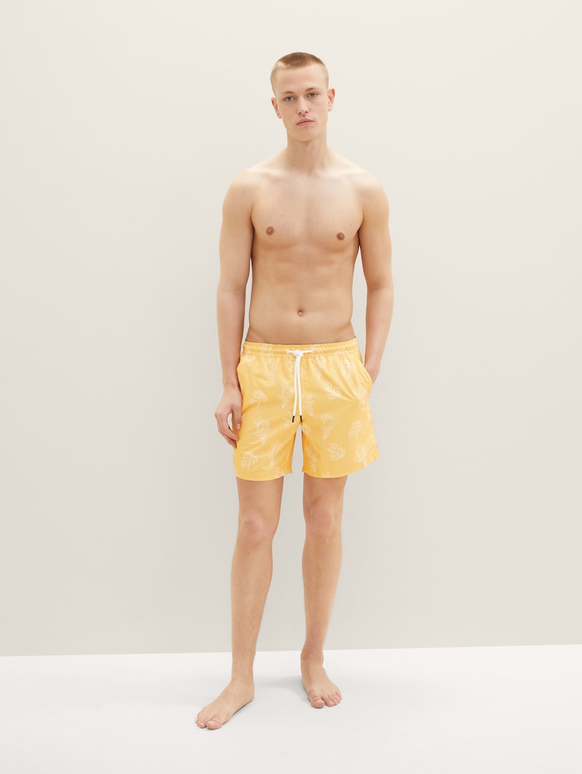Kratke pantalone za kupanje sa printom  po celoj površini - Žuta_8248529