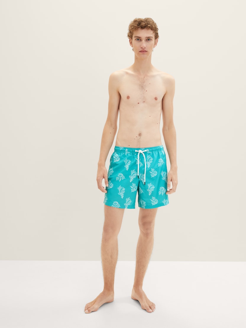 Kratke pantalone za kupanje sa printom  po celoj površini - Zelena_4007002
