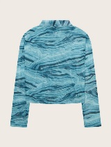 Krajša srajca iz mrežaste tkanine - Modra_9817488