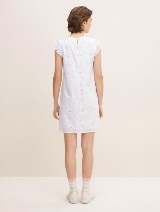 Mini haljina A-kroja s cvjetnim vezom - Bijela_4576926