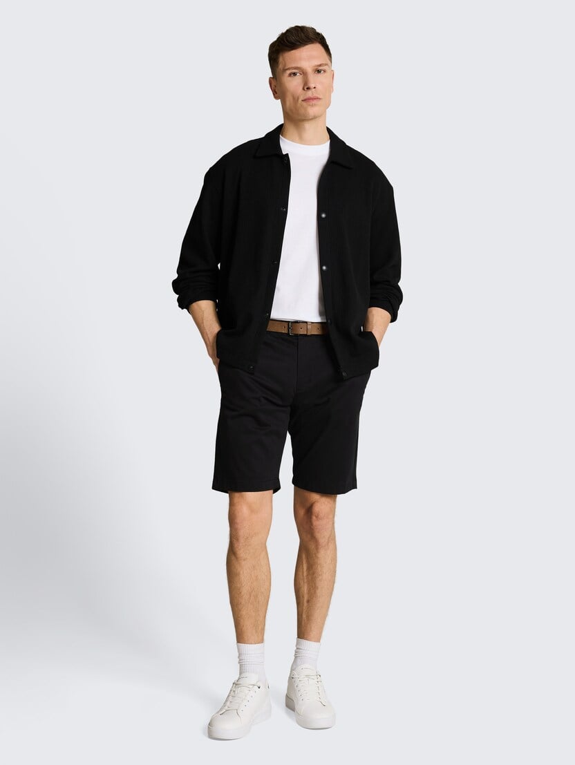 Pantaloni scurţi chino cu curea - Negru_3236552