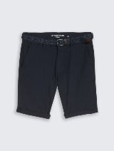Pantaloni scurţi chino cu curea - Albastru_1629486