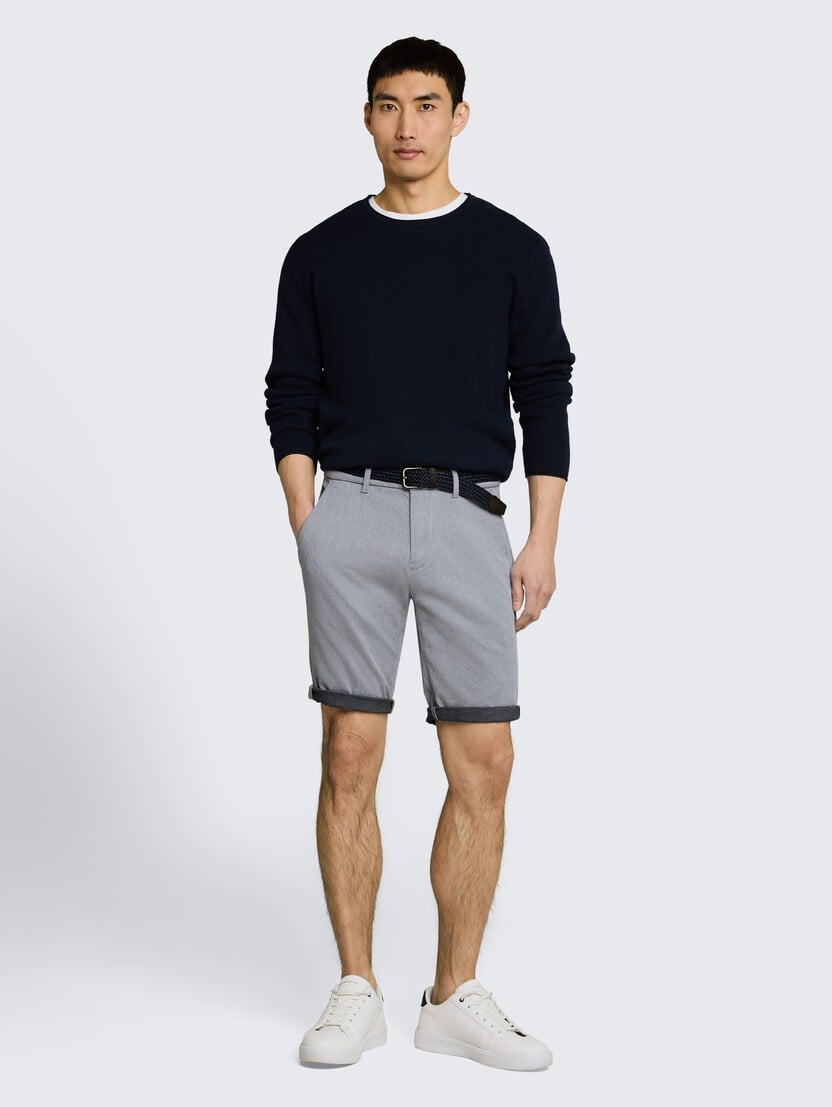 Pantaloni scurţi chino cu curea - Albastru_377813