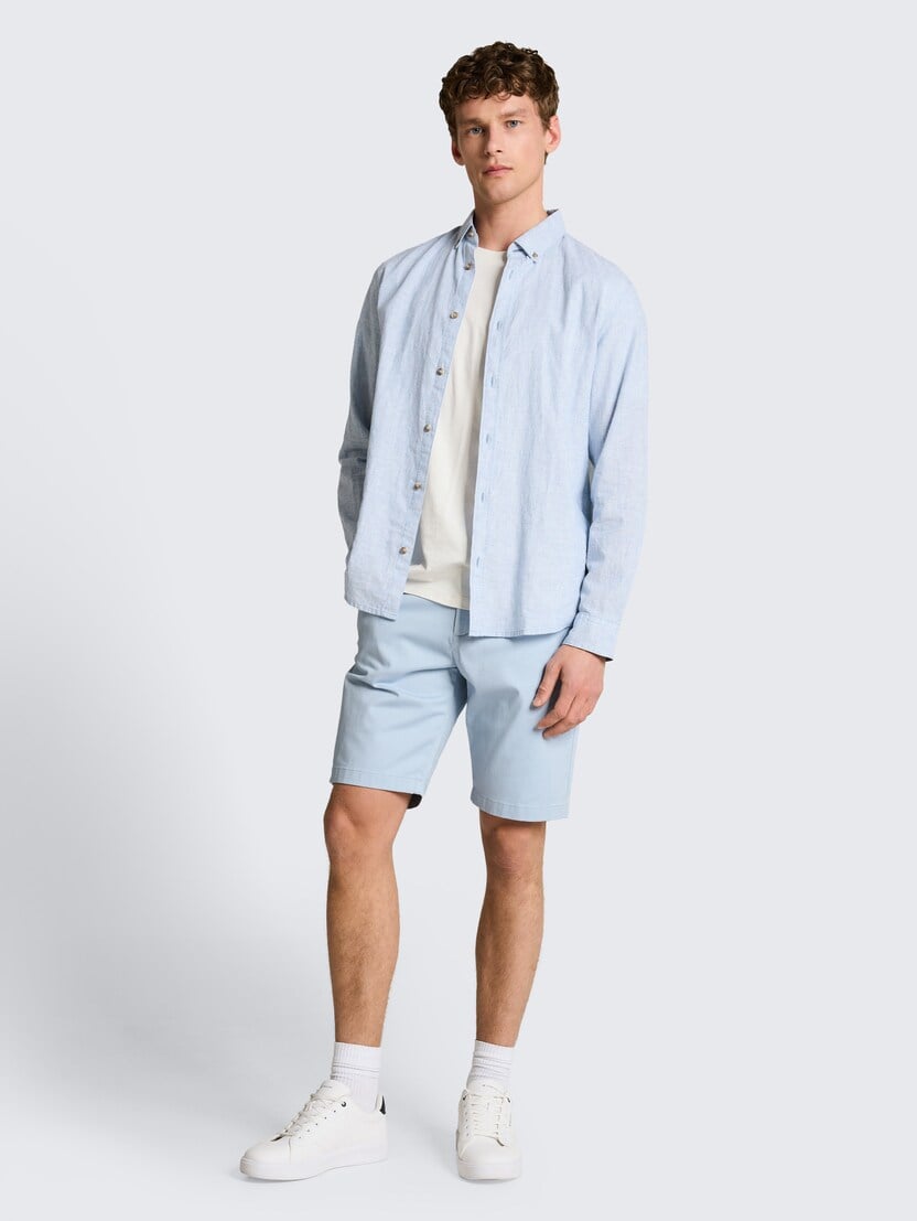 Pantaloni scurţi chino cu curea - Albastru_4229945