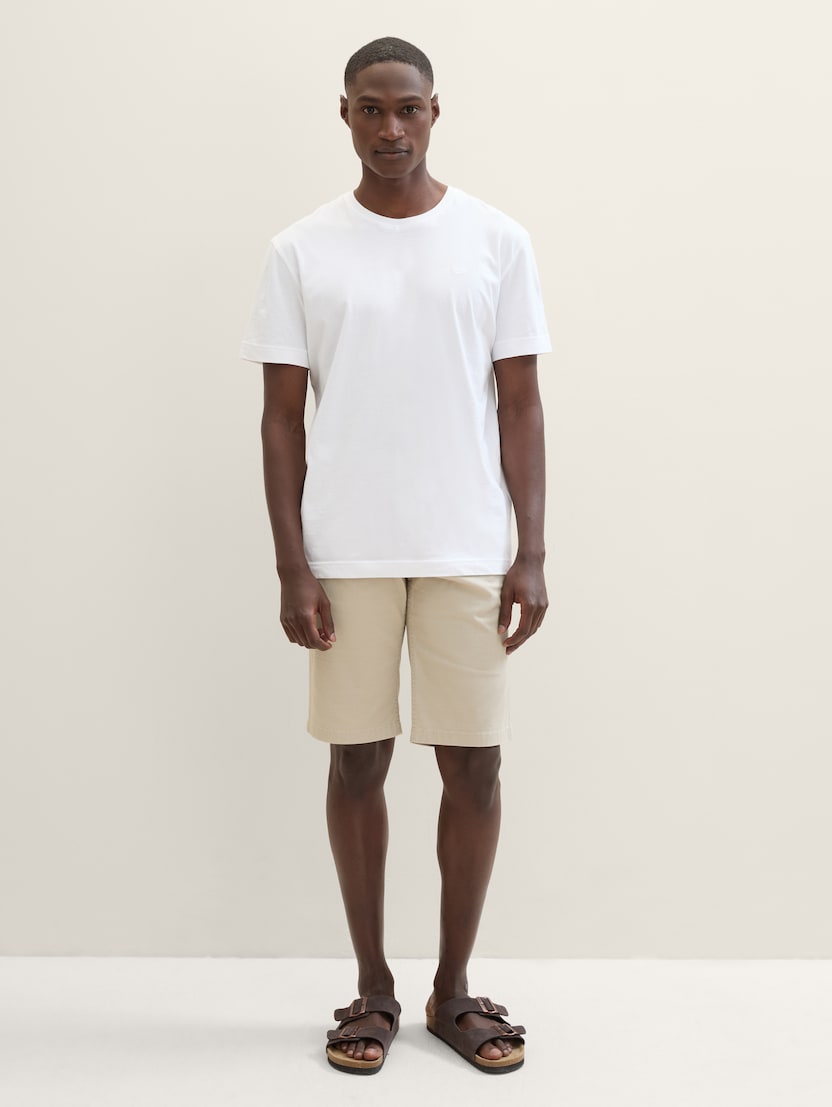 Pantaloni scurţi chino cu imprimeu minimalist - Bej