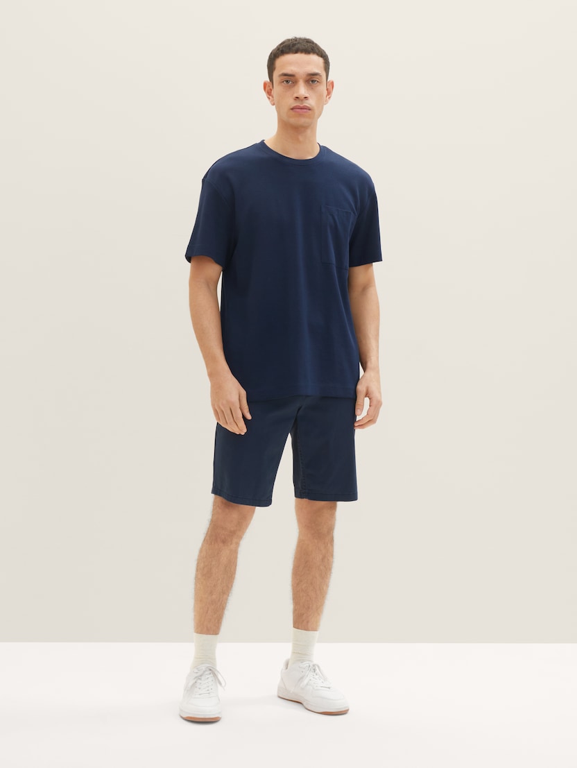  Pantaloni scurţi chino cu imprimeu minimalist - Albastru-1035038-31340-16