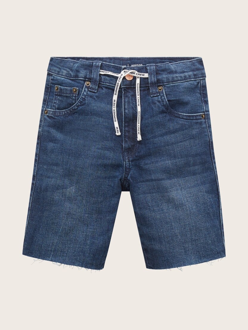 Kratke traper hlače s odvojivom vezicom - Plava