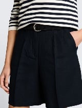 Kratke pantalone od mešavine lana - Plava_2259066